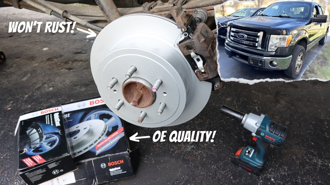 How to Change Rear Brake Rotors & Pads on 2004-2011 Ford F-150 [+Fix ...