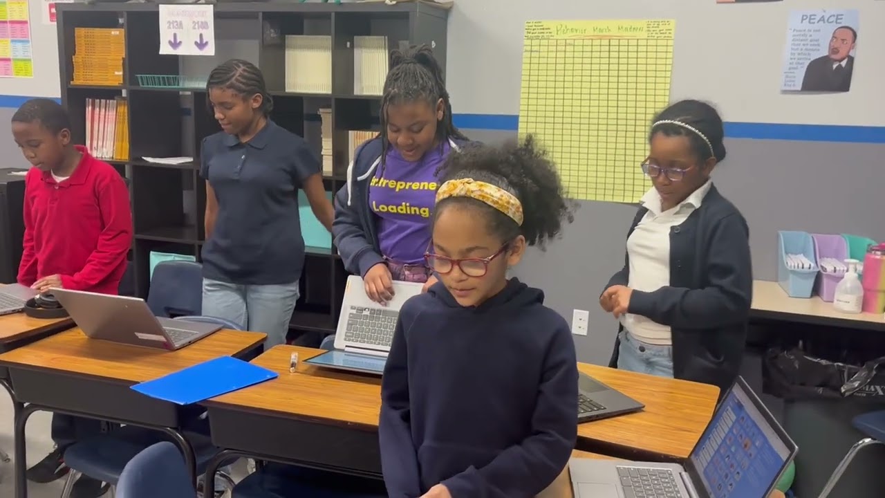 Our 5th-Graders learned the  poem "Hey Black Child" and shared with our school community.