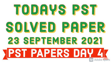 Todays PST Solved Paper | IBA Maths | 23 September 2021