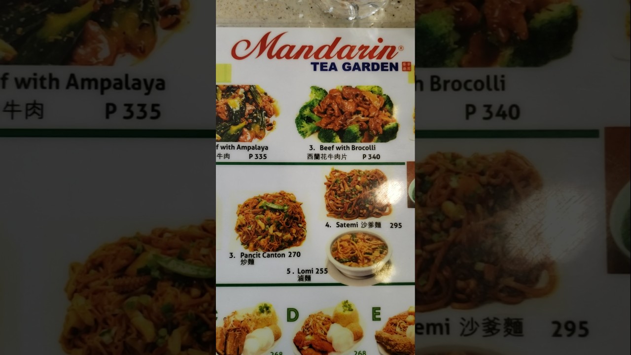 Mandarin tea garden menu 