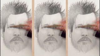 Drawing Johnny Depp with Black Wing Pencils