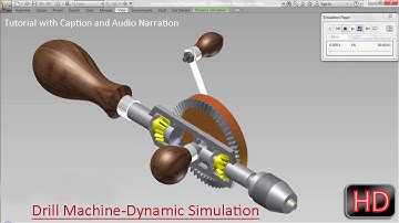 Drill Machine-Dynamic Simulation-Autodesk Inventor (with caption and audio narration)