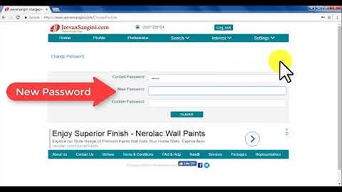 JeevanSangini.com - How to change PASSWORD
