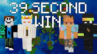 Hypixel Bedwars 4v4v4v4 World Record Fastest Win In 39 Seconds!