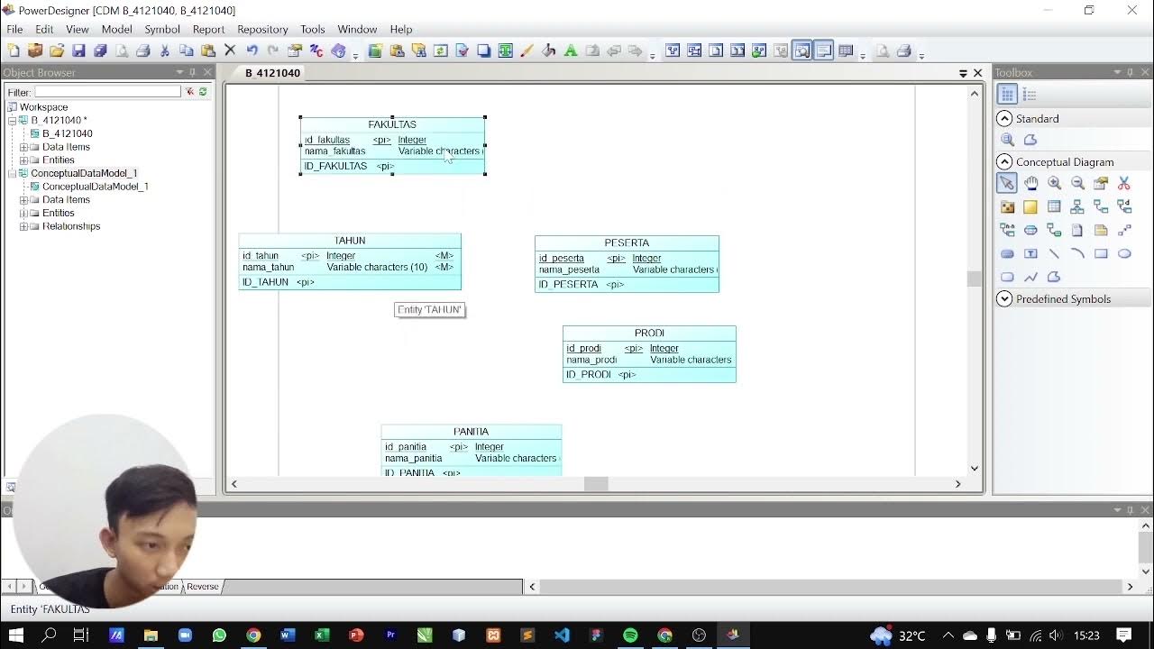 CARA MEMBUAT ERD PENDAFTARAN MAHASISWA BARU MENGGGUNAKAN POWER DESIGNER