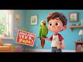 Johny Johny Yes Papa with Parrot Learns U | ABC Learning Song for Kids 🦜🔠✨