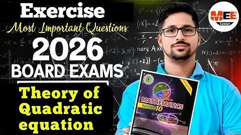 Exercise Theory of Quadratic equation unit 20 class 10 new mathematics book 2026 Sindh board exam