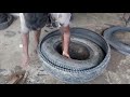 Tyre cutting method