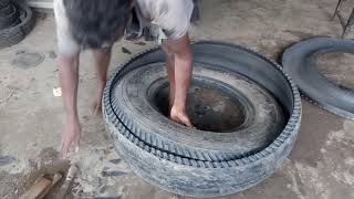 Tyre cutting method