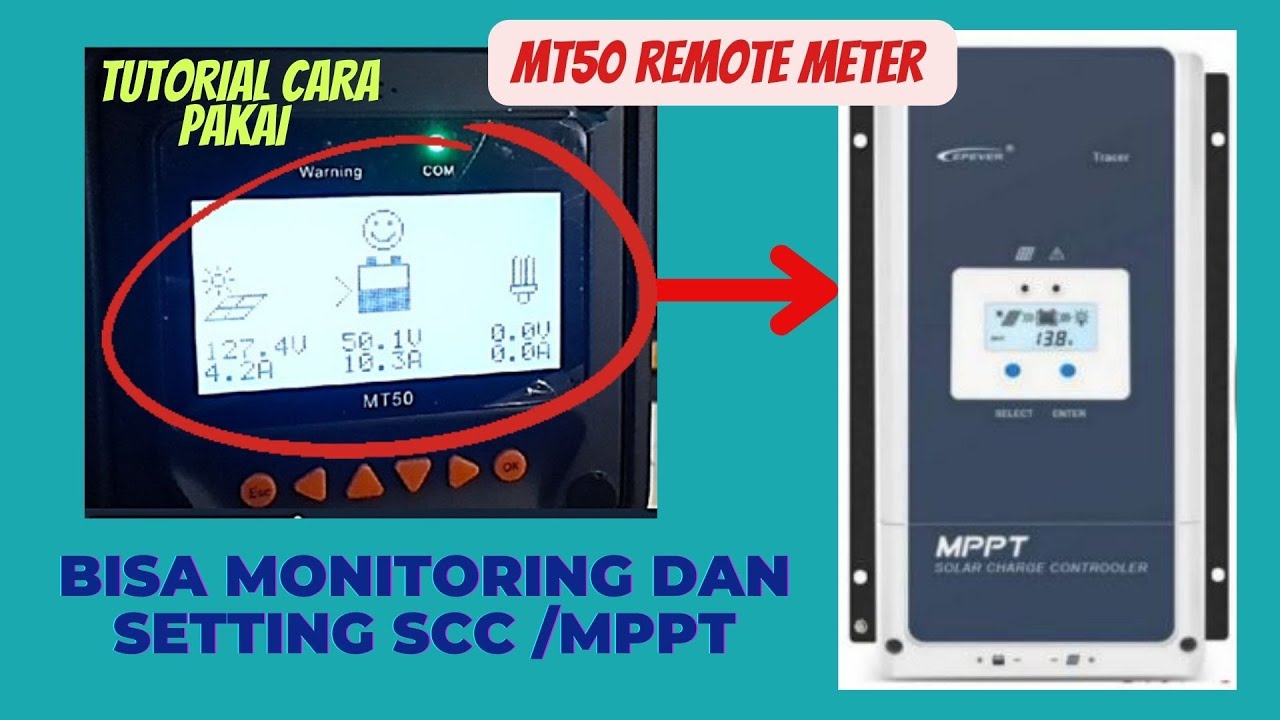 Remote meter Epever MT50 bisa Monitoring dan Setting MPPT epever YouTube