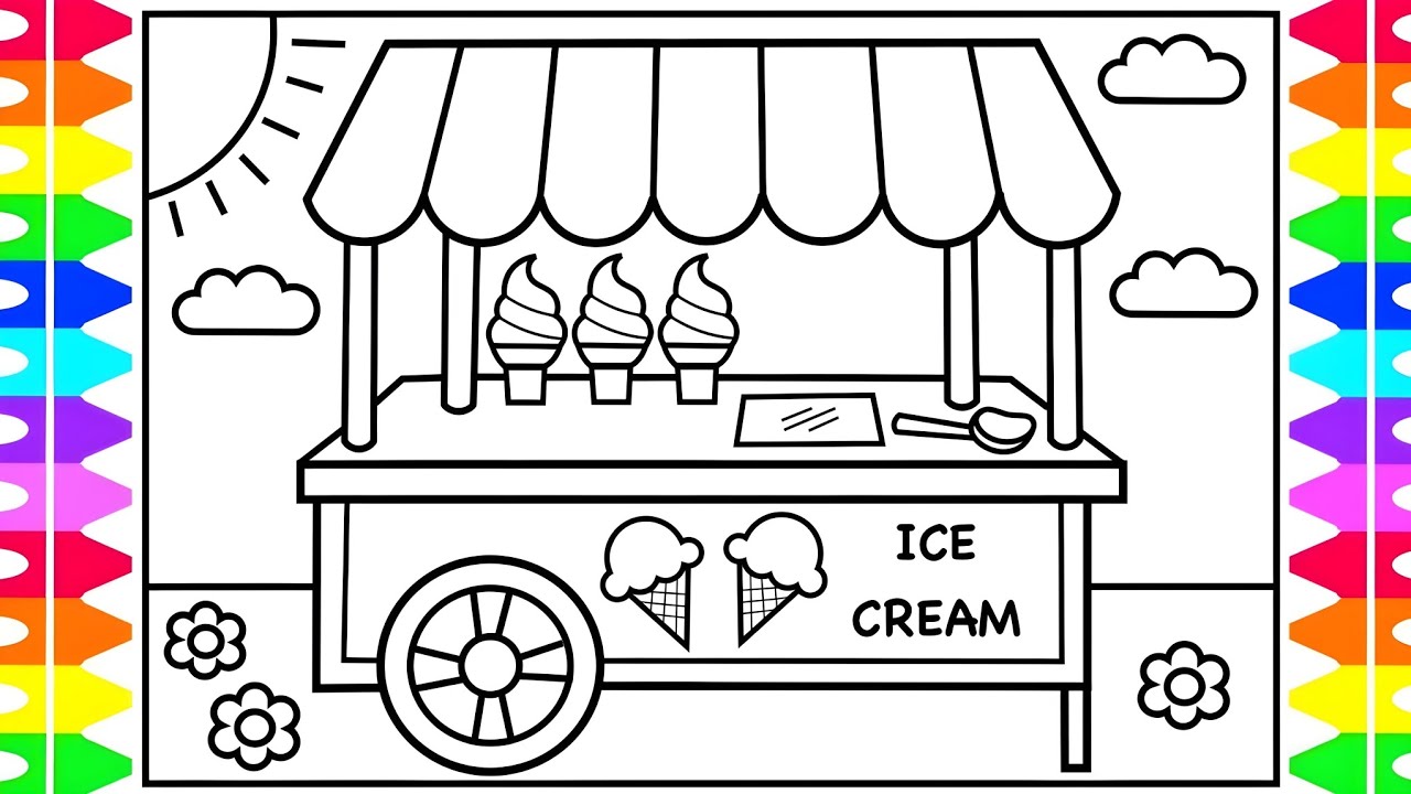 How To Draw Easy Ice Cream Cycle Ice Cream Cycle kaise bnaye Easy