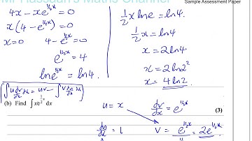 EDEXCEL  IAL WMA14 P4 new Sample Assesment Paper  Q5 Integration by Parts
