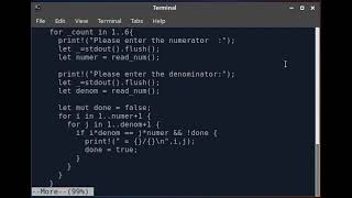RUST Program to Simplify Fractions. Thanks for watching.