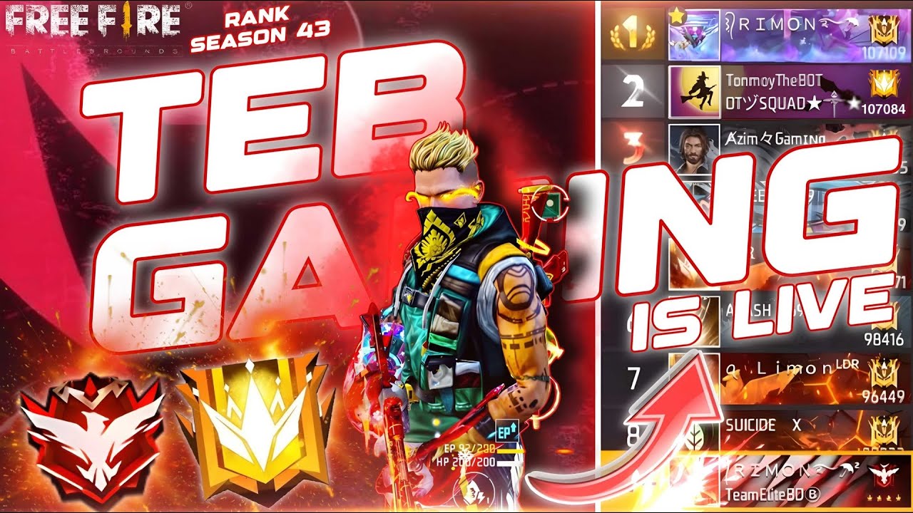 LIVE Grandmaster Top 1 Rank Push 🗿👑 Garena Free Fire - YouTube