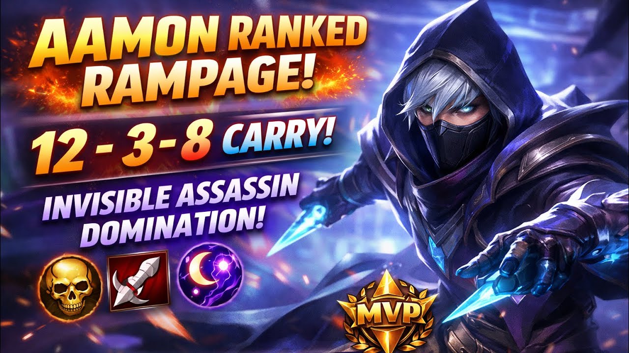 Invisible Assassin Carry 🗡️ Aamon Rank Match MVP Performance #mobilelegends 