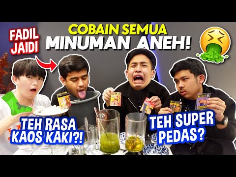 COBA MINUMAN2 ANEH DARI JEPANG BARENG FADIL JAIDI😂! (TEH PEDAS, TEH BAU AMIS, DLL)