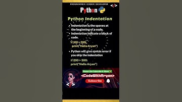 Python Indentation #shorts #python #shortsvideo #viralvideo