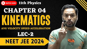 L 02 | Ch 04 | Kinematics | Velocity Speed Acceleration etc | NEET 2024 JEE 2024 by Subhash Sir