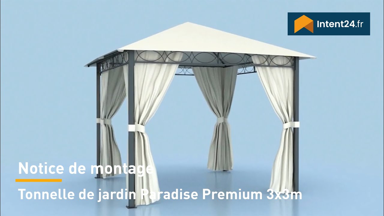 Montage 3x3 m   Tonnelle de jardin Paradise Premium