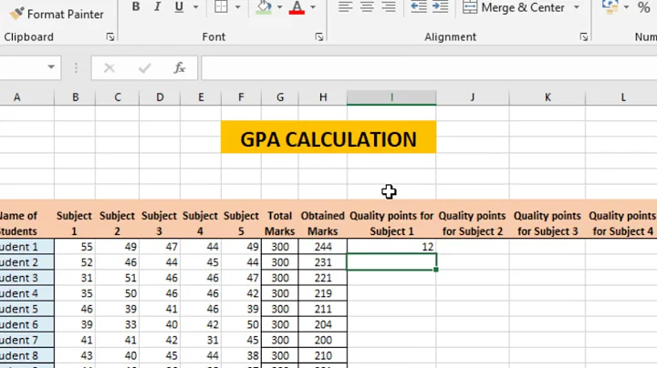 Calculate GPA /CGPA of Whole Class in Excel (Eng Subs Available)