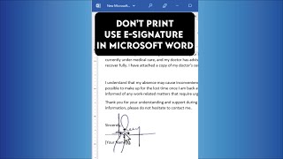 Use ESignature in microsoft word! (Wow.. It only takes 10 seconds!!)