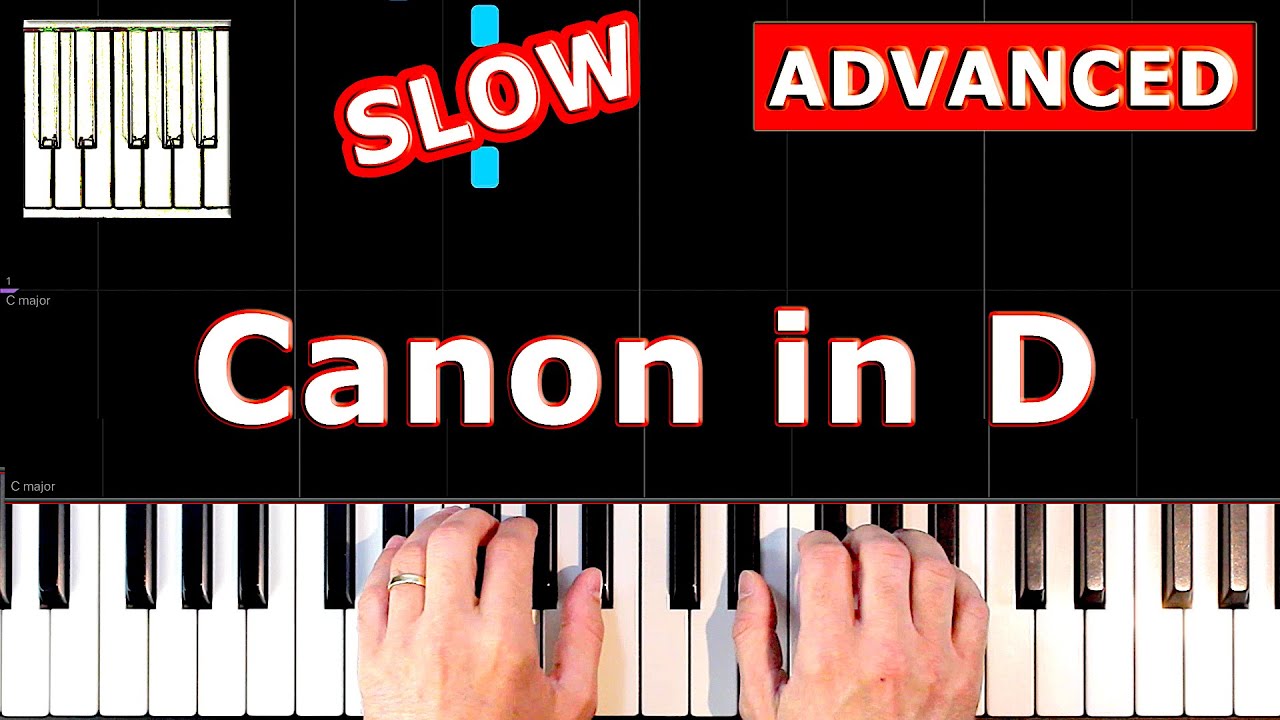 Canon in D - Pachelbel - SLOW Piano Tutorial