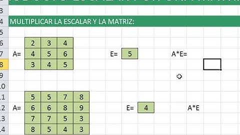 Multiplicación de escalar con matriz en Excel