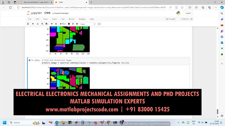 Hyperspectral image classification using deep learning python code