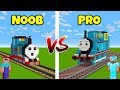 Minecraft Noob vs. Pro: Thomas train mod in minecraft