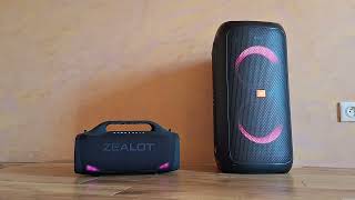 Zealot s79 vs Jbl partybox100 bass boost on  both