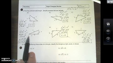 Right Triangles Test Review Video #1