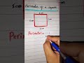 perimeter of a Square #maths #shorts #mathematics