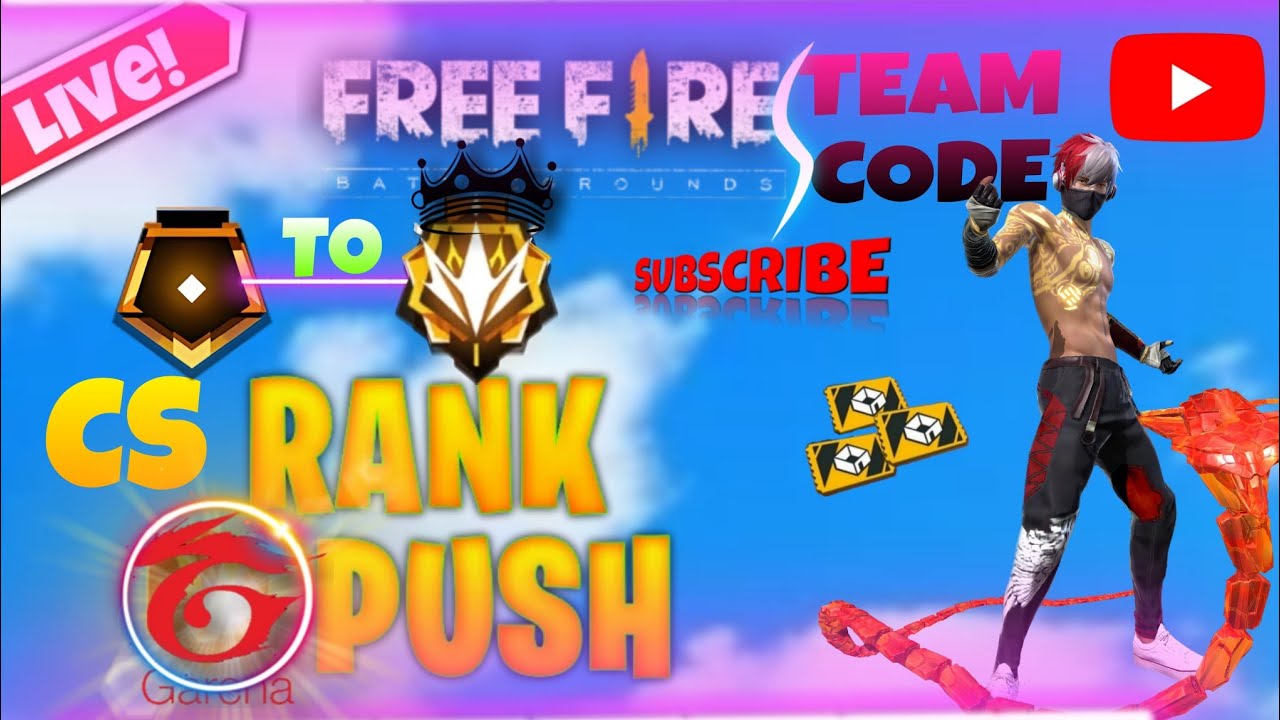 Freefire Live Streaming 🔴br rank push grandmaster cs Rank push #live # ...