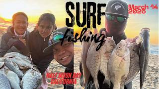 Surf Fishing | surfperch & striped bass fishing south of Half Moon Bay California (03/14/2026)
