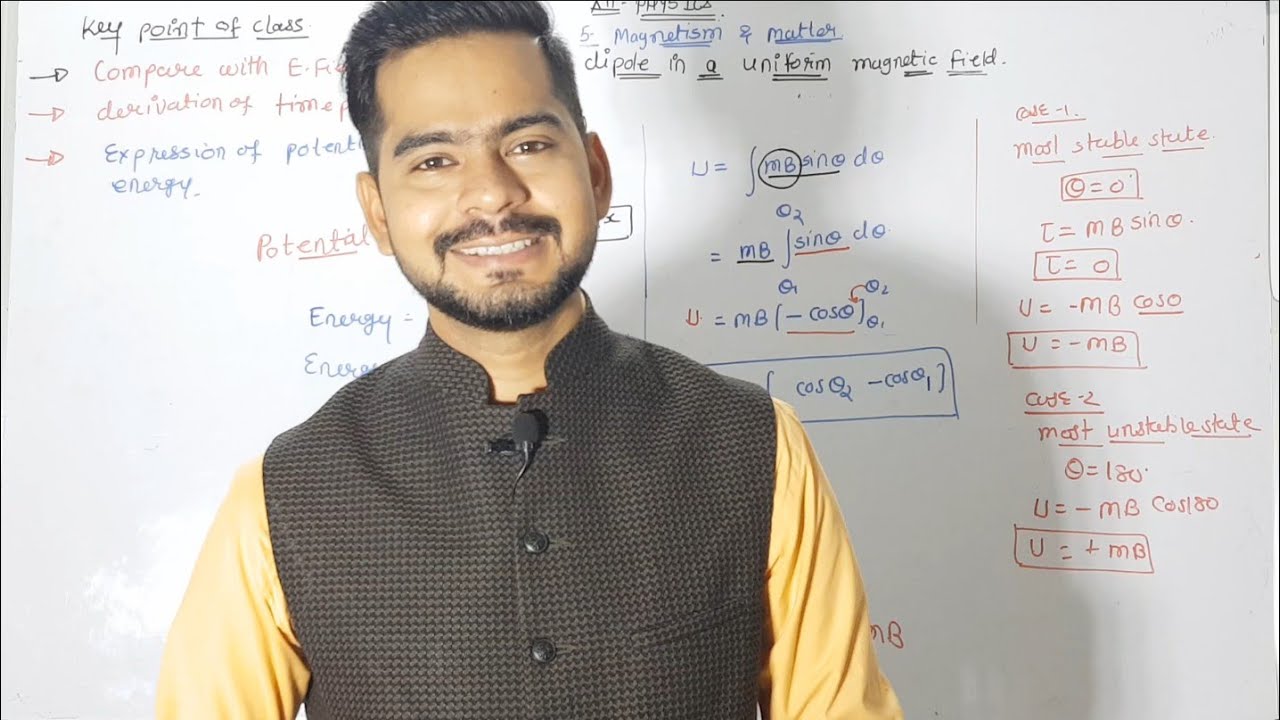 3.The dipole in a uniform magnetic field | magnetism and matter | physics class 12