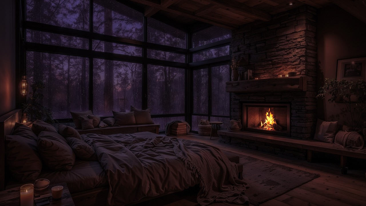 Paz Nocturna en Cabaña del Bosque con Lluvia | Sonidos Calmantes para Dormir Bien