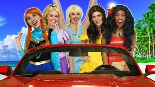 MOANA’S CARPOOL RIDE WITH ELSA, RAPUNZEL, BELLE and ANNA DISNEY PRINCESSES. MOANA’S CARPOOL RIDE WITH ELSA, RAPUNZEL, BELLE and ANNA DISNEY PRINCESSES.