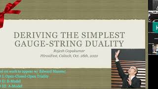 Rajesh Gopakumar (ICTS), "Deriving the Simplest Gauge-String Duality"