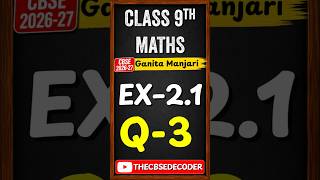 Class 9th Maths Ex 2.1- Q-3 Solution || Ganita Manjari class 9  || NCERT Book Solutions 2026-27