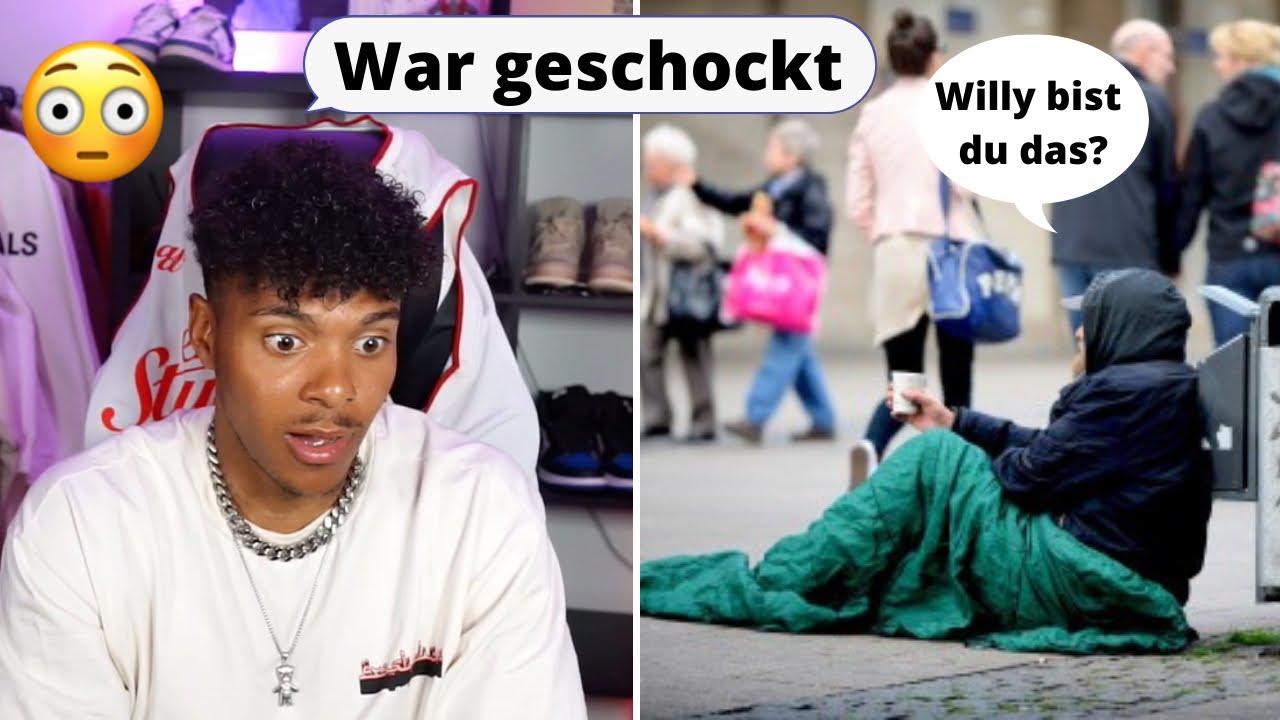 Willy hat einen Freund aus der Schule obdachlos auf der Straße