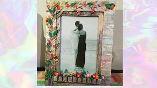 Romantic couple Photo Frame acrylic painting for beginners/  Handmade Picture Frame Making At Home screenshot 4