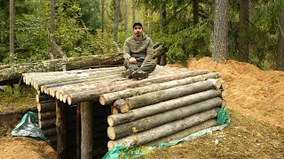 Escape the Ordinary: Building an Earth Shelter in The Woods. Finished the walls, made the roof by Forest Expanses 31,391 views 7 months ago 23 minutes