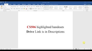 CS506 highlighted handouts Drive Link is in Description.