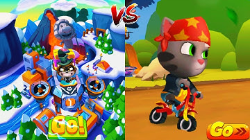 Talking Tom Hero Dash vs Talking Tom Gold Run - Gameplay Walkthrough