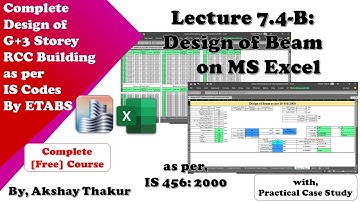 7.4-B Design of Beam w.r.t. ETABS Analysis as per IS 456 by MS Excel Sheet