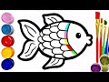 Рисуем картинку рыбки для детей | Draw a picture of a fish for children