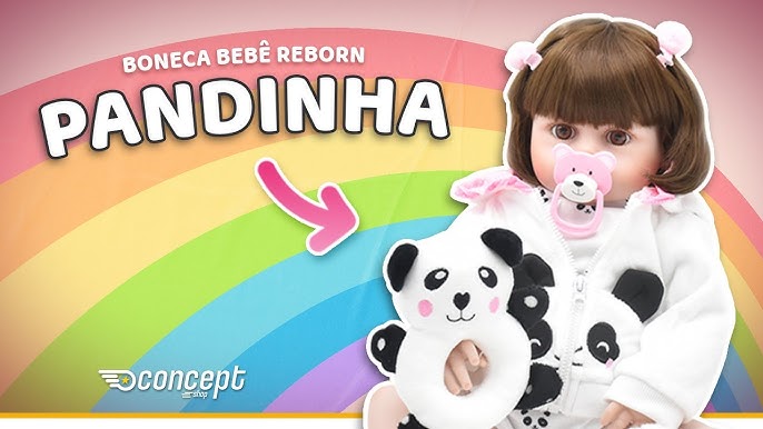 Boneca reborn pandinha bebe reborn menina pijama fofa