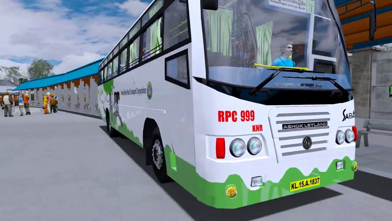 kerala KSRTC Bus Driving on Damaged village road | Realistic Bus Driving on Sumatra map