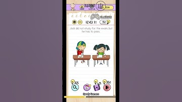 Brain Test level 51 (Jack did not study the exam but he has to pass.)