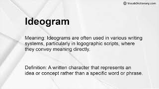 Ideogram Meaning